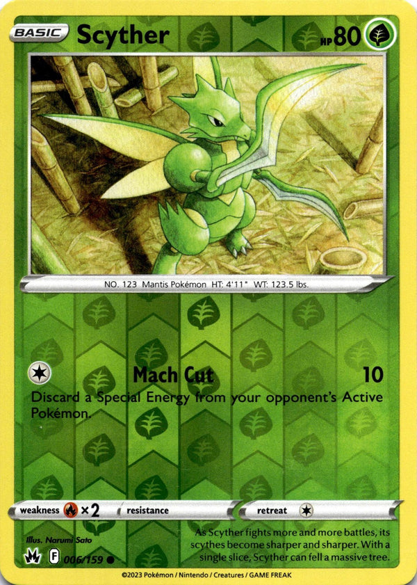 Pokemon Scyther 006/159 Crown Zenith Reverse Holo VLP/NM