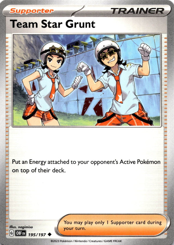 Pokemon Team Star Grunt 195/197 Obsidian Flames Non Holo NM