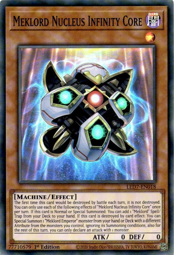 Yugioh Meklord Nucleus Infinity Core LED7-EN018 Super Rare 1st Edition NM