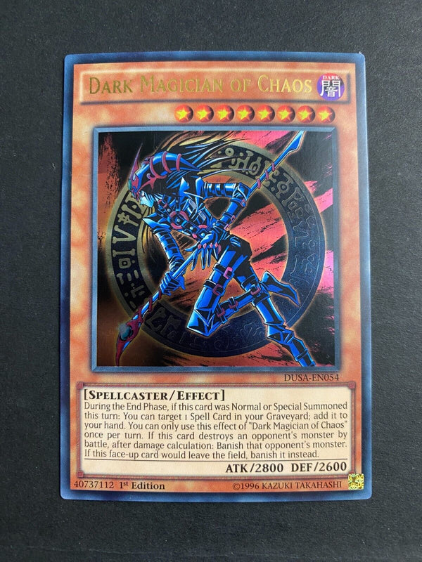 Yugioh Dark Magician of Chaos DUSA-EN054 Ultra Rare 1st Edition DAMAGED