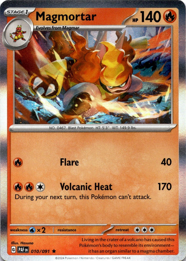 Pokemon Magmortar 010/091 Paldean Fates Holo NM
