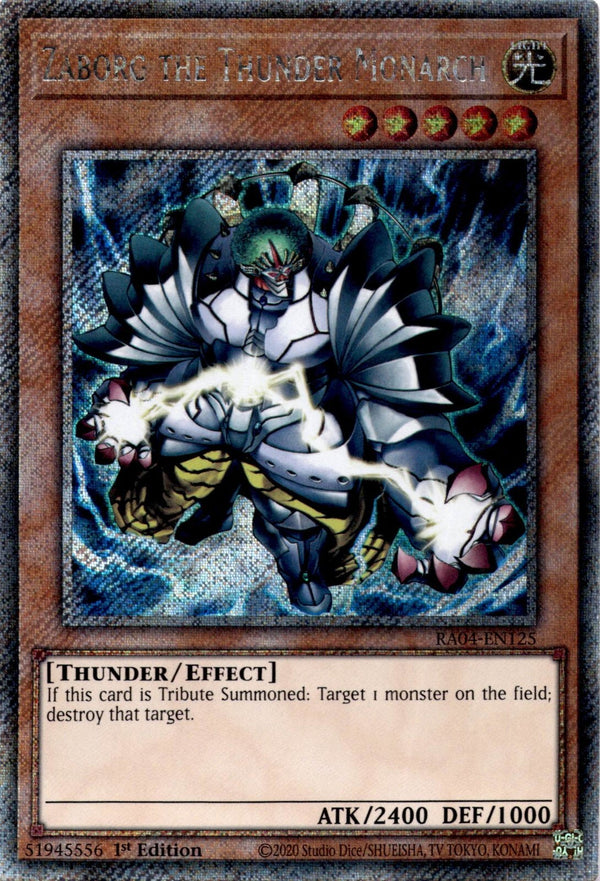 Yugioh Zaborg the Thunder Monarch RA04-EN125 Platinum Secret Rare 1st Edition NM