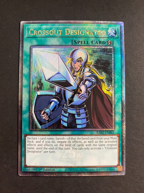 Yugioh Crossout Designator RA02-EN063 Quarter Century Rare 1st Edition NM