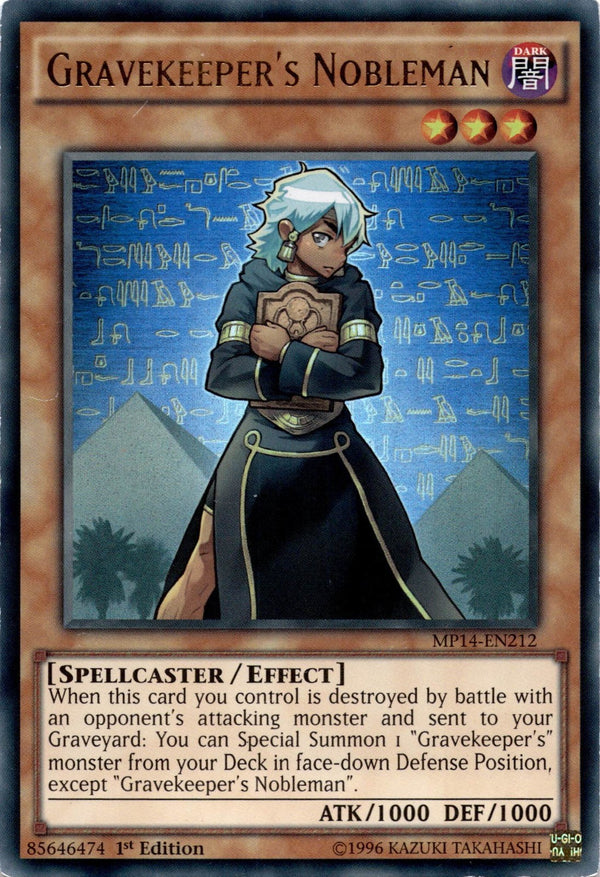 Yugioh Gravekeeper's Nobleman MP14-EN212 Ultra Rare 1st Edition HP
