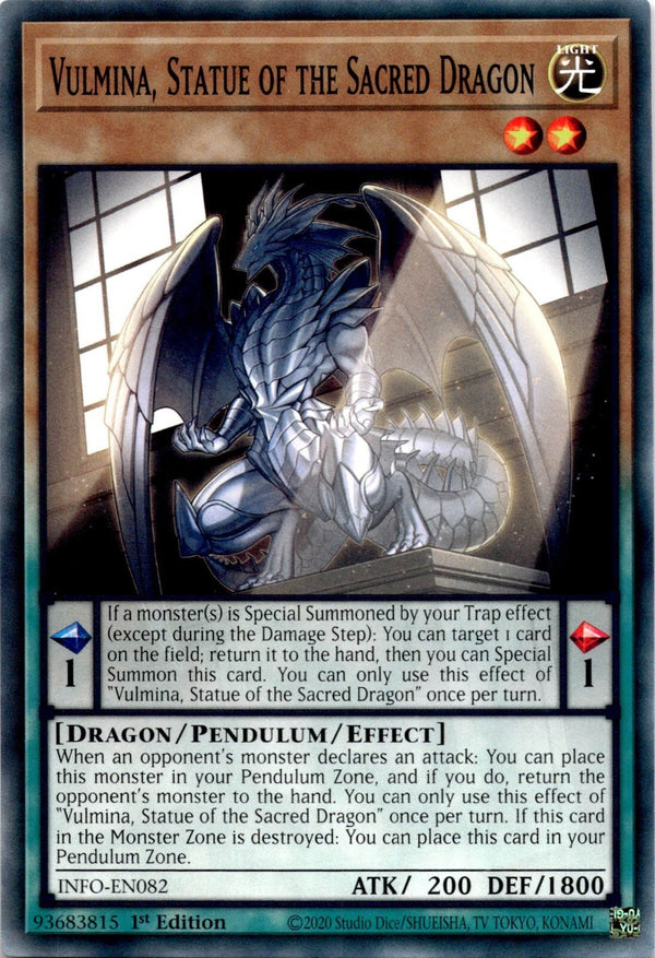 Yugioh Vulmina, Statue of the Sacred Dragon INFO-EN082 Common 1st Edition NM