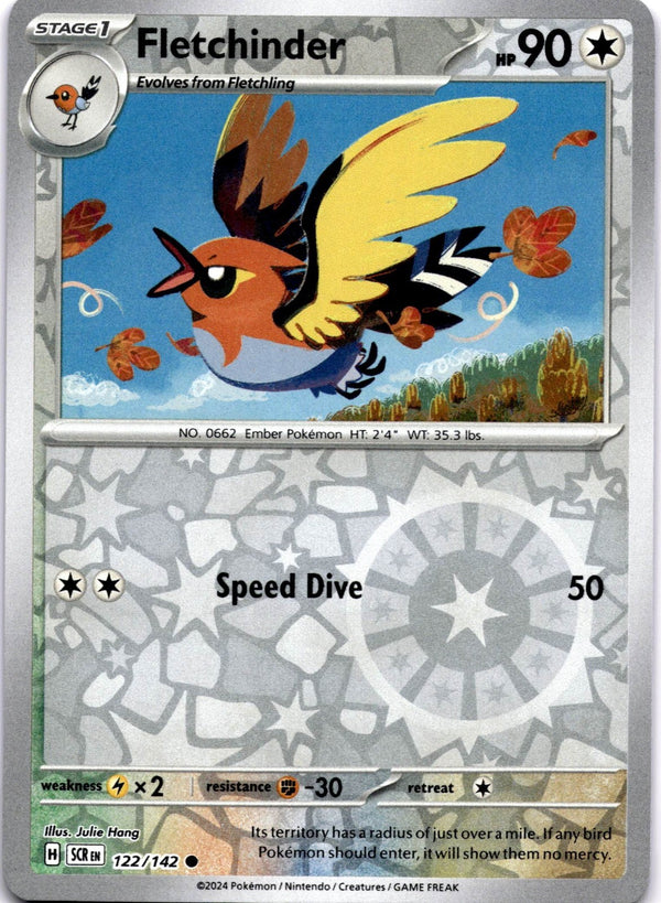 Pokemon Fletchinder 122/142 Stellar Crown Reverse Holo NM