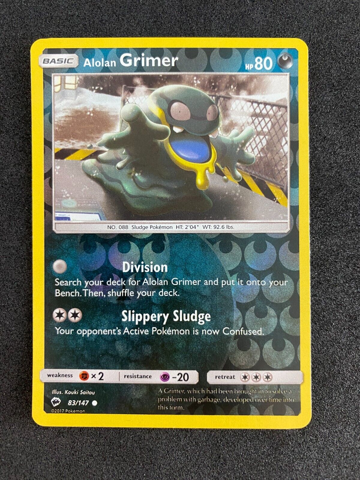 Pokemon Alolan Grimer 83/147 Burning Shadows Reverse Holo NM