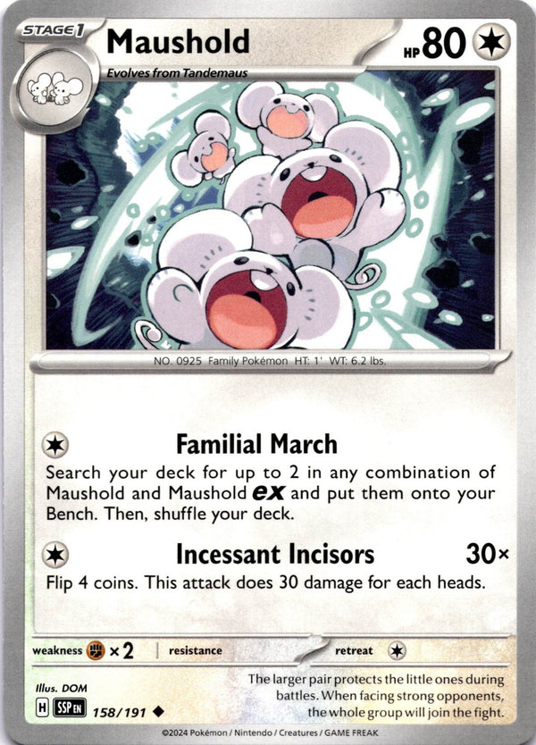 Pokemon Maushold 158/191 Surging Sparks Non Holo NM