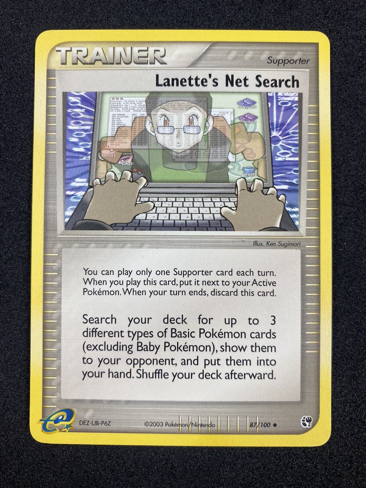 Pokemon Lanette's Net Search 87/100  Uncommon EX Sandstorm NM