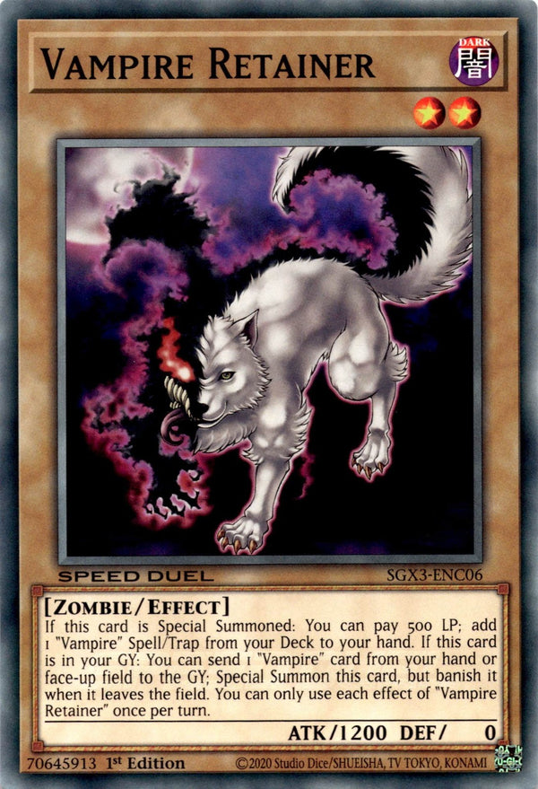 Yugioh Vampire Retainer SGX3-ENC06 Speed Duel Common 1st Edition NM