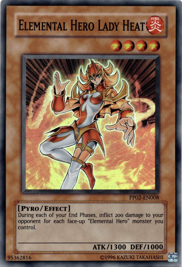 Yugioh Elemental HERO Lady Heat PP02-EN008 Super Rare Unlimited Edition NM