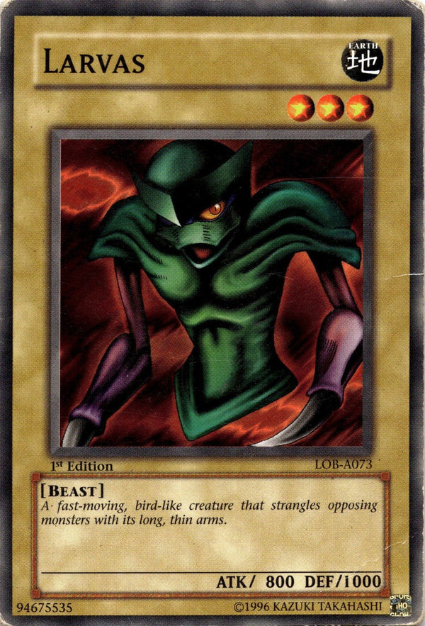 Yugioh Larvas LOB-A073 Common 1st Edition DAMAGED