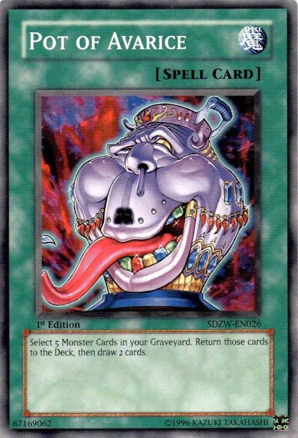 Yugioh Pot of Avarice SDZW-EN026 Common 1st Edition NM