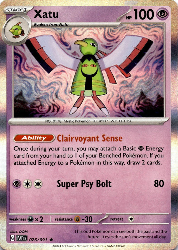 Pokemon Xatu 026/091 Paldean Fates Holo NM
