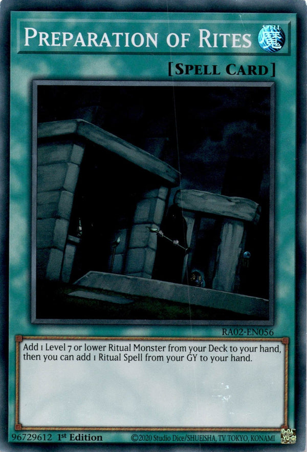 Yugioh Preparation of Rites RA02-EN056 Super Rare 1st Edition VLP/NM