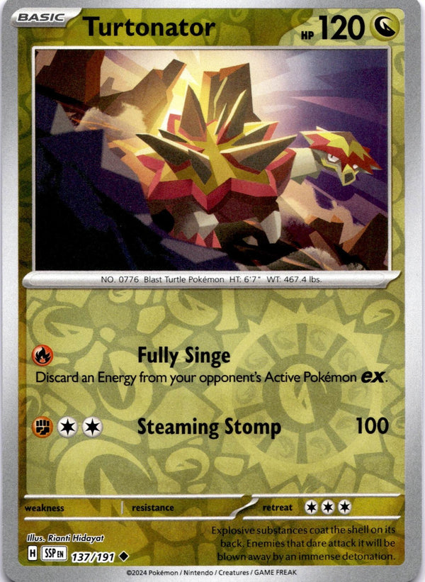 Pokemon Turtonator 137/191 Surging Sparks Reverse Holo NM