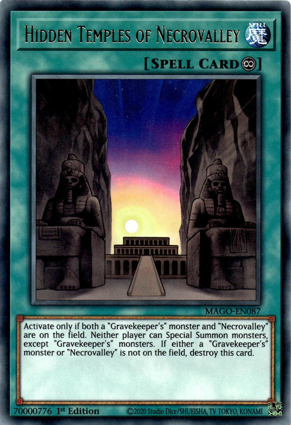 Yugioh Hidden Temples of Necrovalley MAGO-EN087 Gold Rare 1st Edition NM