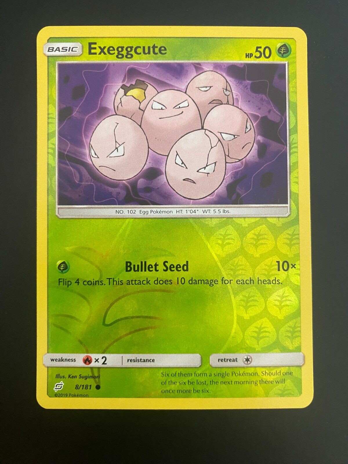 Pokemon Exeggcute 8/181 Team Up Reverse Holo VLP