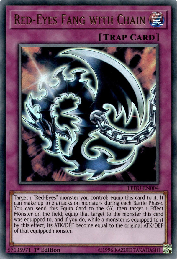 Yugioh Red-Eyes Fang with Chain LEDU-EN004 Ultra Rare 1st Edition NM