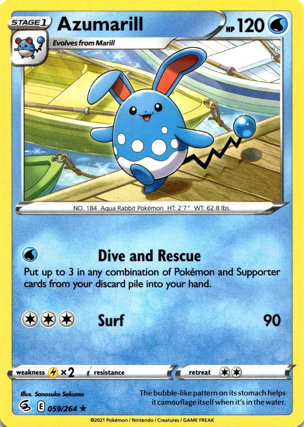 Pokemon Azumarill 059/264 Fusion Strike Non Holo NM