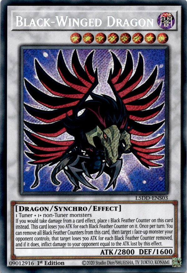 Yugioh Black-Winged Dragon L5DD-ENS03 Secret Rare 1st Edition NM