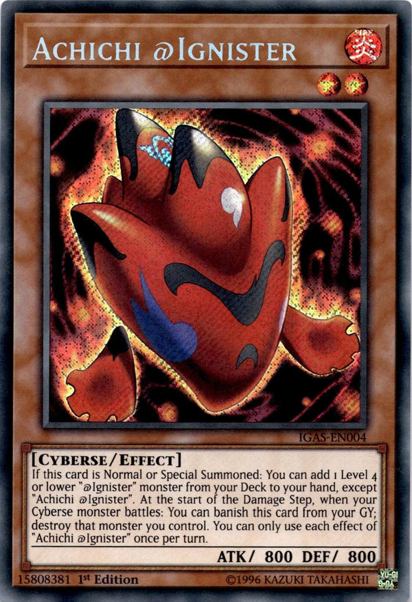 Yugioh Achichi @Ignister IGAS-EN004 Secret Rare 1st Edition VLP/NM