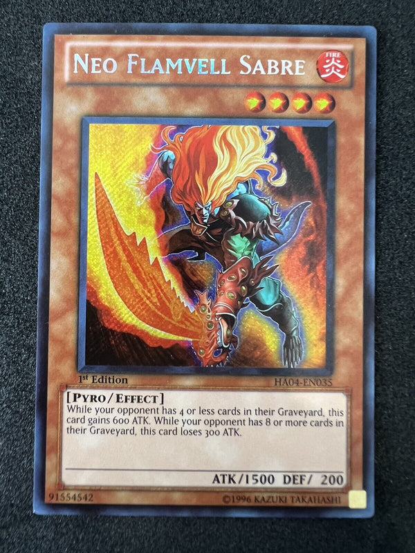 Yugioh Neo Flamvell Sabre HA04-EN035 1st Edition Secret Rare