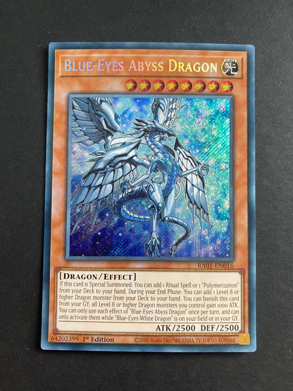 Yugioh Blue-Eyes Abyss Dragon RA01-EN016 Secret Rare 1st Edition VLP/NM