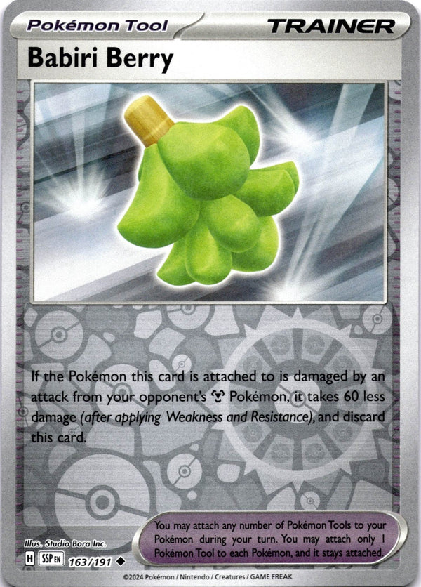 Pokemon Babiri Berry 163/191 Surging Sparks Reverse Holo NM