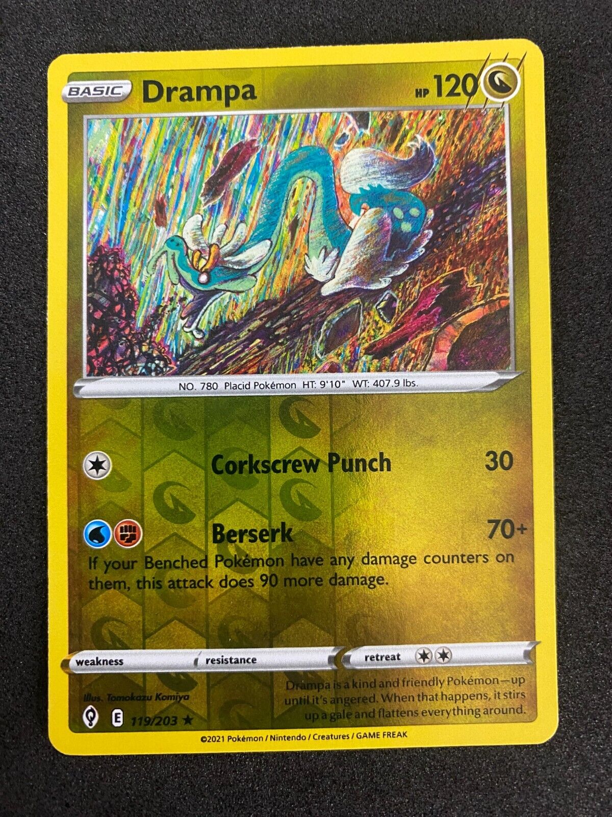 Pokemon Drampa 119/203 Evolving Skies Reverse Holo VLP