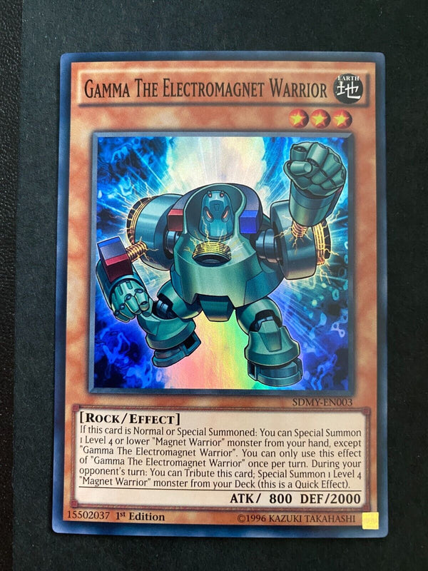 Yugioh Gamma The Electromagnet Warrior SDMY-EN003 Super Rare 1st Edition NM