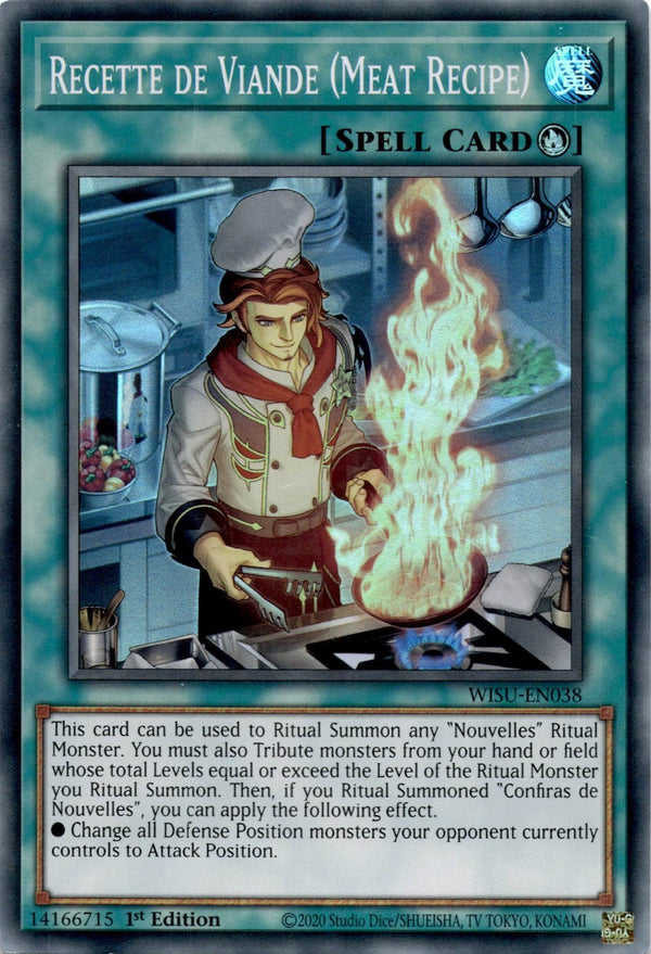 Yugioh Recette de Viande (Meat Recipe) WISU-EN038 Super Rare 1st Edition LP