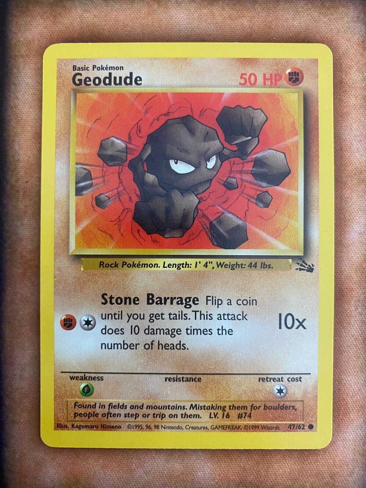 Pokemon Geodude 47/62 Fossil LP