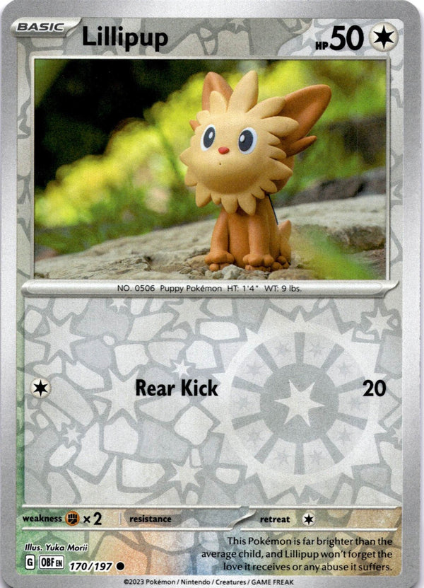 Pokemon Lillipup 170/197 Obsidian Flames Reverse Holo NM
