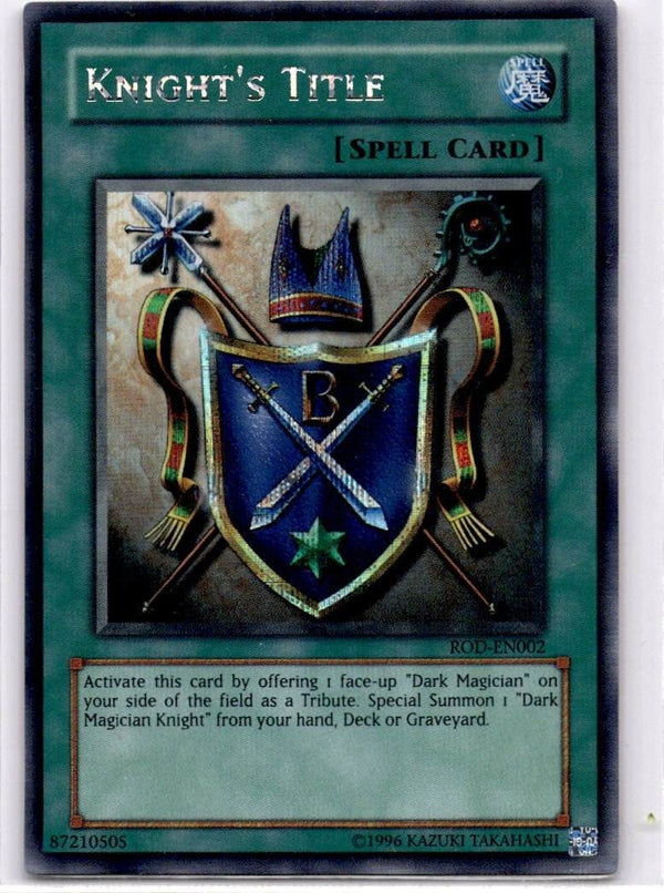 Yugioh Knight's Title ROD-EN002 Secret Rare Unlimited Edition NM