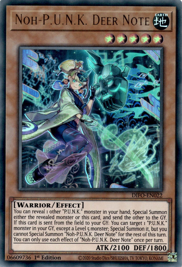 Yugioh Noh-PUNK Deer Note DIFO-EN022 Super Rare 1st Edition NM