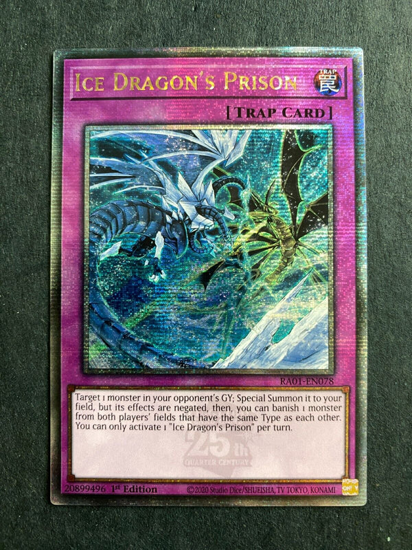 Yugioh Ice Dragon's Prison RA01-EN078 Quarter Century Rare 1st Edition NM