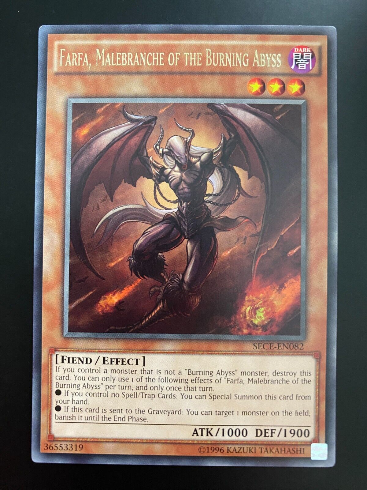 Yugioh Farfa, Malebranche of the Burning Abyss SECE-EN082 Rare Unlimited Ed NM