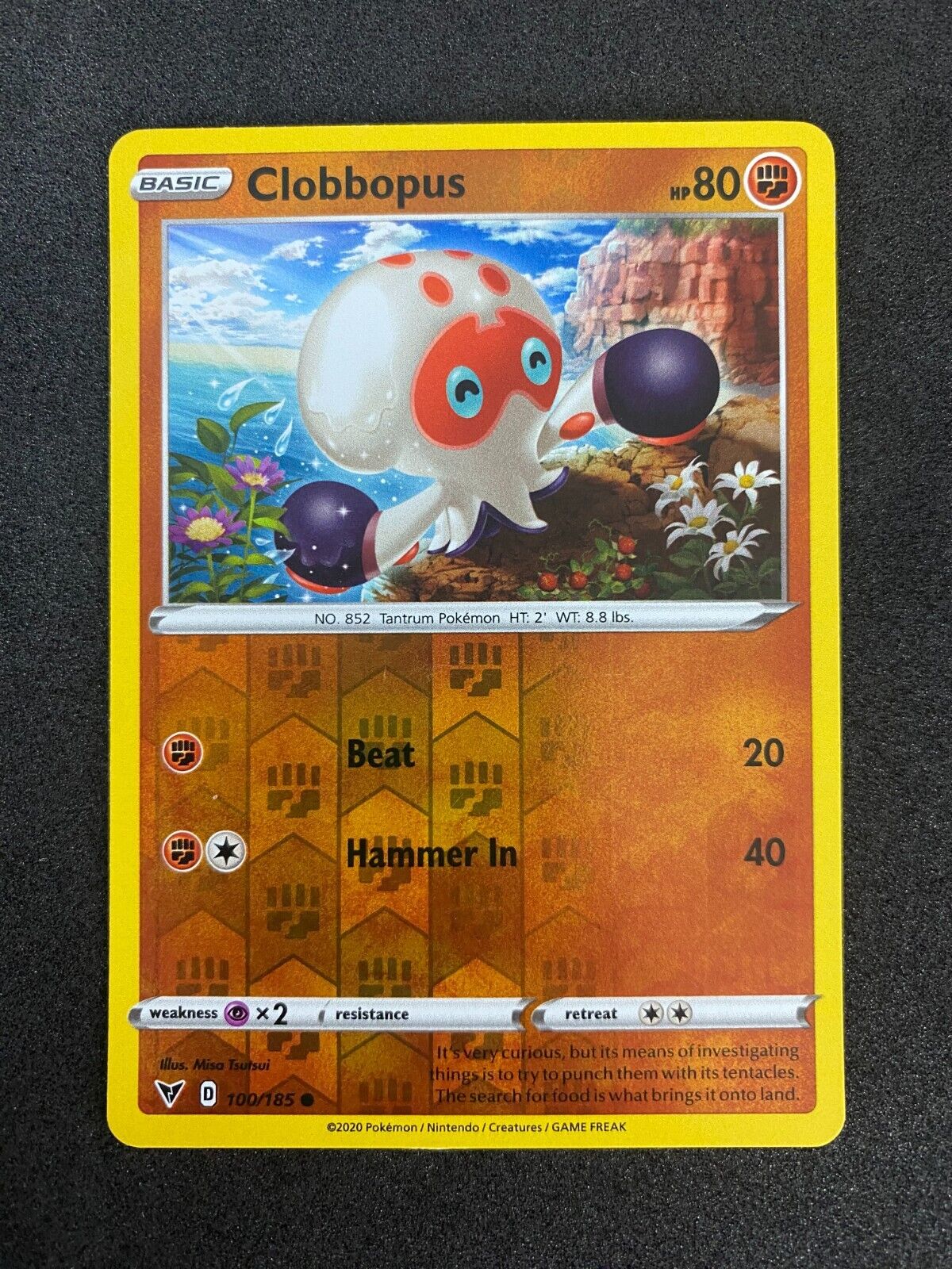 Pokemon Clobbopus 100/185 Vivid Voltage Reverse Holo VLP