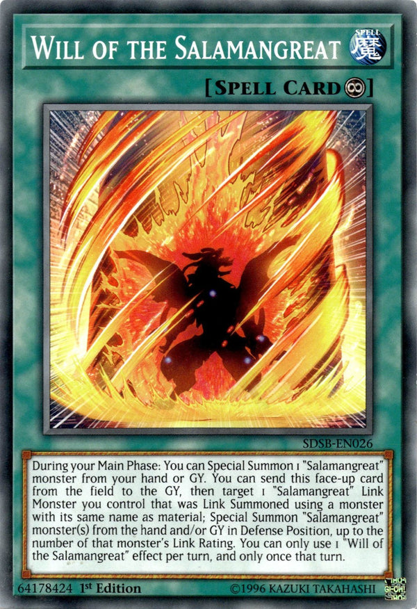 Yugioh Will of the Salamangreat SDSB-EN026 Common 1st Edition LP