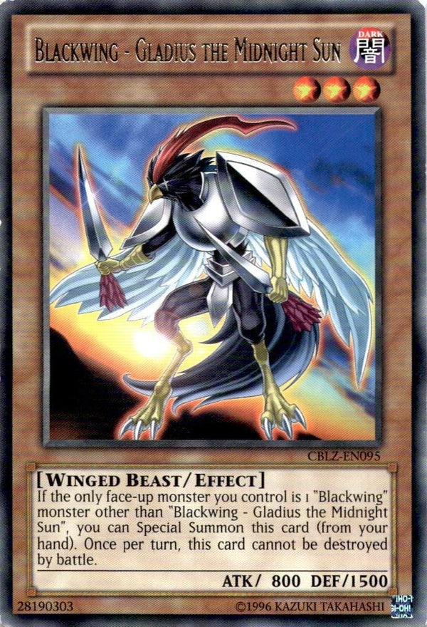 Yugioh Blackwing - Gladius the Midnight Sun CBLZ-EN095 Rare Unlimited Edition MP