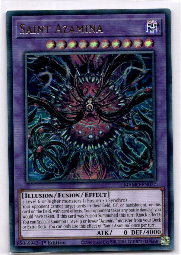 Yugioh Saint Azamina MAMO-EN077 Ultra Rare 1st Edition NM
