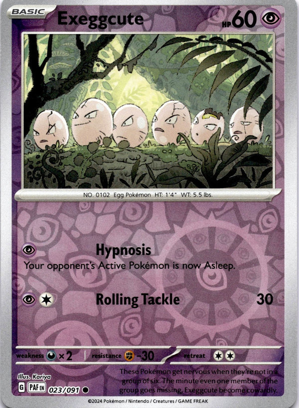 Pokemon Exeggcute 023/091 Paldean Fates Reverse Holo NM