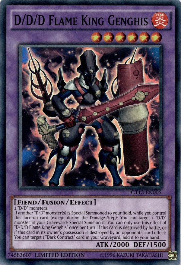Yugioh D/D/D Flame King Genghis CT13-EN005 Super Rare Limited Edition NM