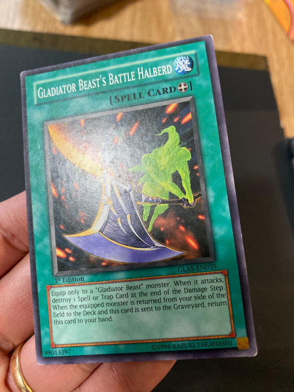 Yugioh Gladiator Beast's Battle Halberd GLAS-EN055 Common 1st Edition HP