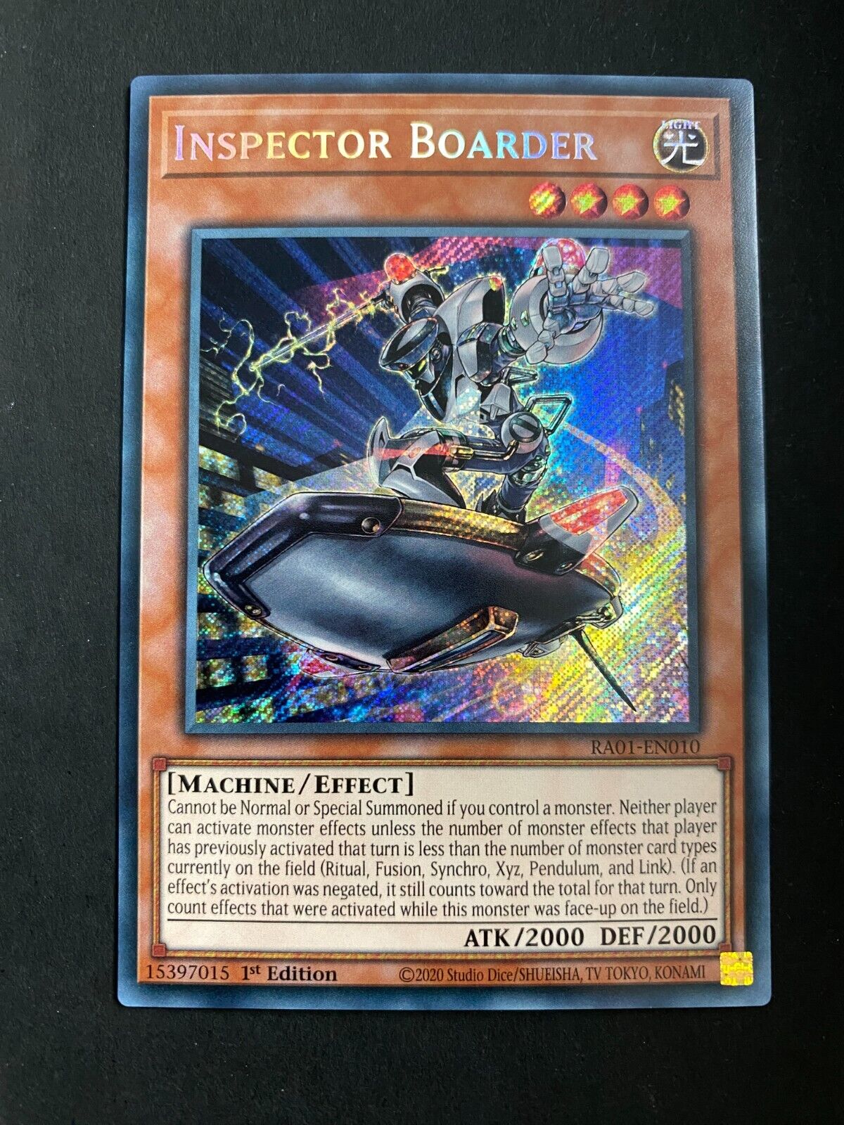 Yugioh Inspector Boarder RA01-EN010 Secret Rare 1st Edition NM