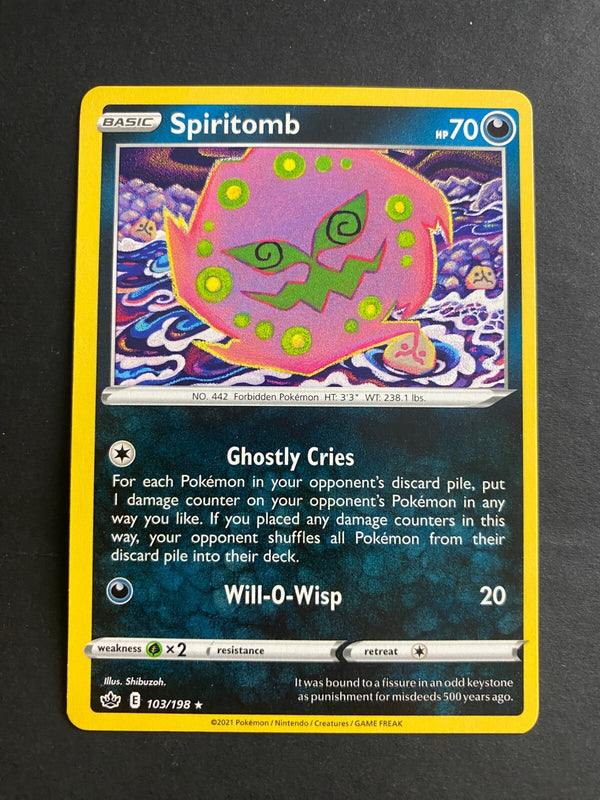 Pokemon Spiritomb 103/198 Chilling Reign Rare Non Holo NM