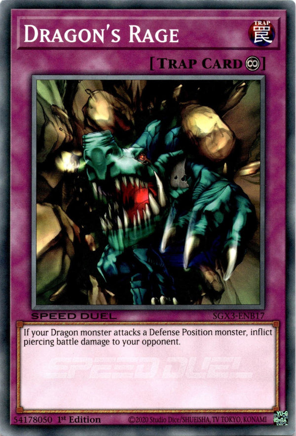 Yugioh Dragon's Rage SGX3-ENB17 Speed Duel Common 1st Edition NM
