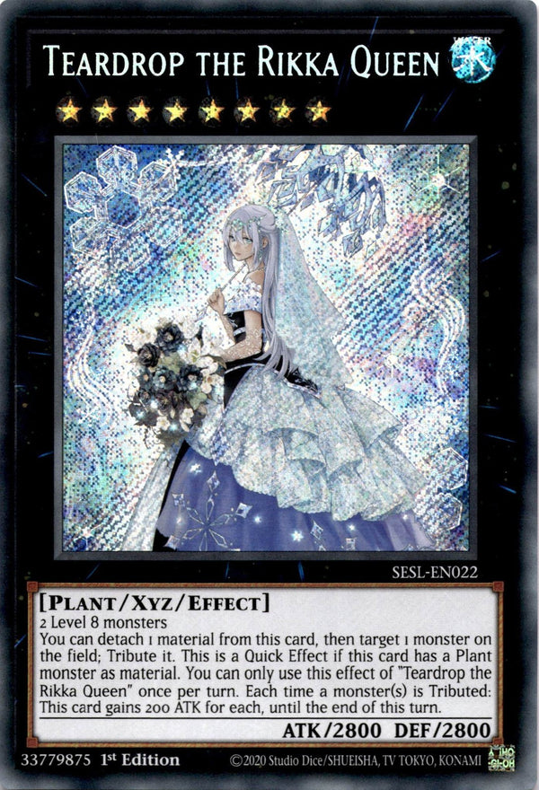 Yugioh Teardrop the Rikka Queen SESL-EN022 Secret Rare 1st Edition VLP/NM