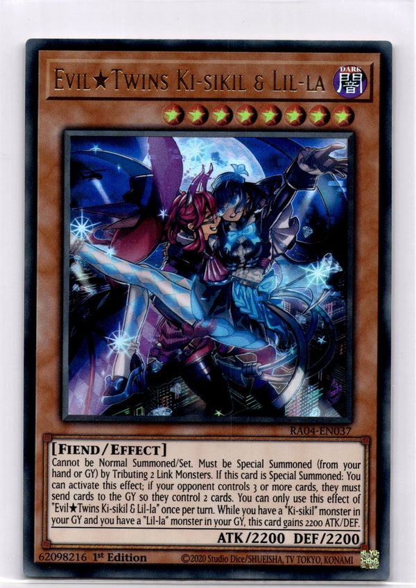Yugioh EvilTwins Ki-sikil & Lil-la RA04-EN037 Ultra Rare 1st Edition NM